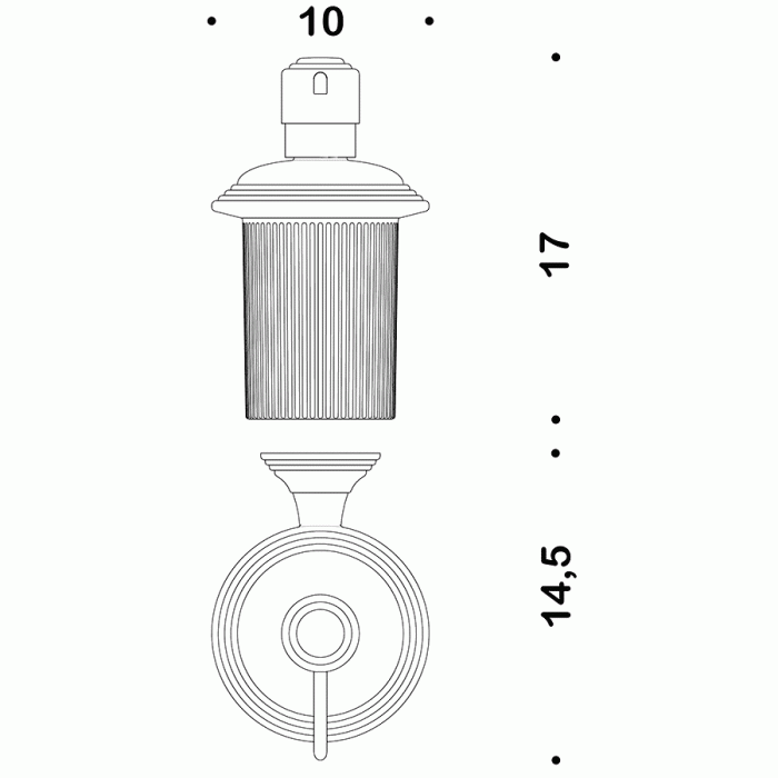 B9335 HPS Дозатор для жидкого мыла настенный (золото) COLOMBO HERMITAGE Colombo Design - Вид №1