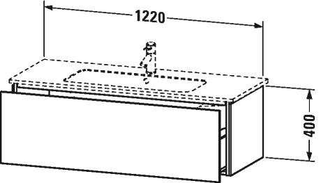 LC614307272 Тумбочка подвесная L-Cube #LC6143 1220 x 481 мм Дуб брашированный, натуральный шпон Duravit - Вид №1