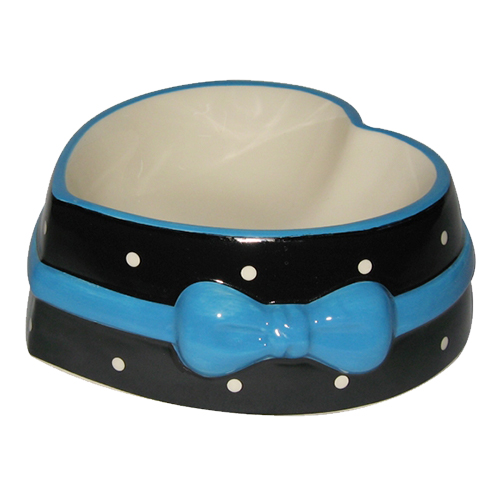 ПР0049192 Миска для животных Heart голубая керамическая 12,5х12,5х5см 150мл Foxie 