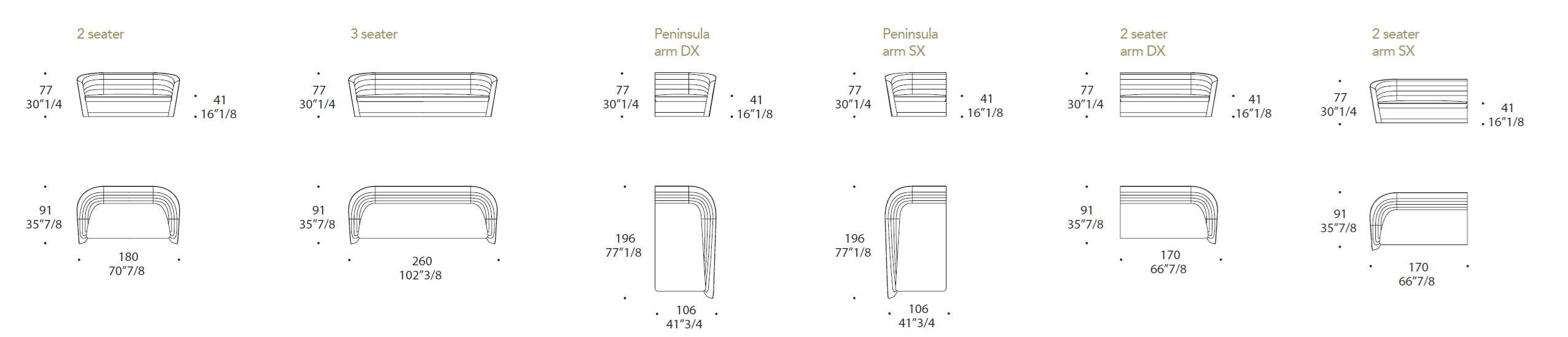 3-местный тканевый диван REFLEX Pininfarina home design ARCH-00108466 - Вид №2