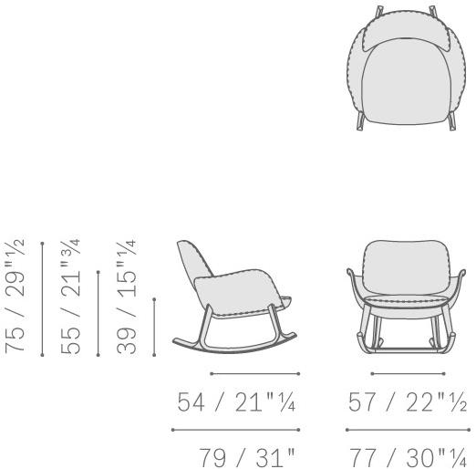 Poltrona Frau Кресло-качалка с подлокотниками La collezione - divani e poltrone sun-id-1496201 - Вид №14