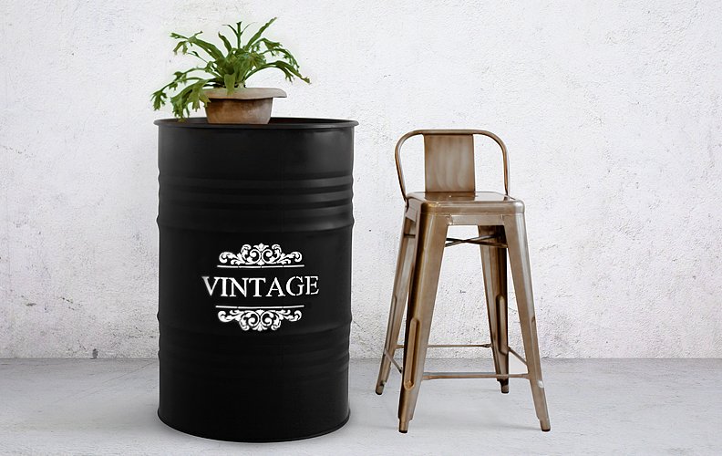 Бочка металлическая декоративная Vintage XL STARBARREL  014773 Черный  - Вид №4