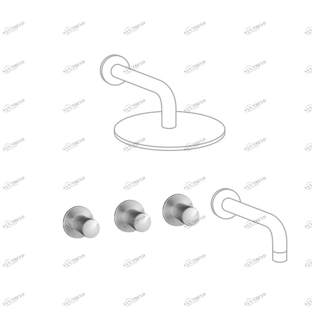 Оно. 90 44. Смеситель настенный для Ш. Quadrodesign Ono