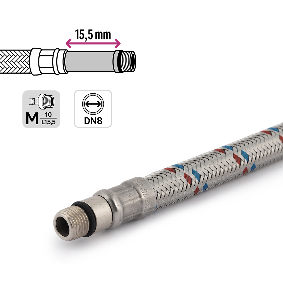 Гибкая подводка Equation для смесителей 80 см с металлической оплеткой 82661654 STLM-0033135 - Вид №3
