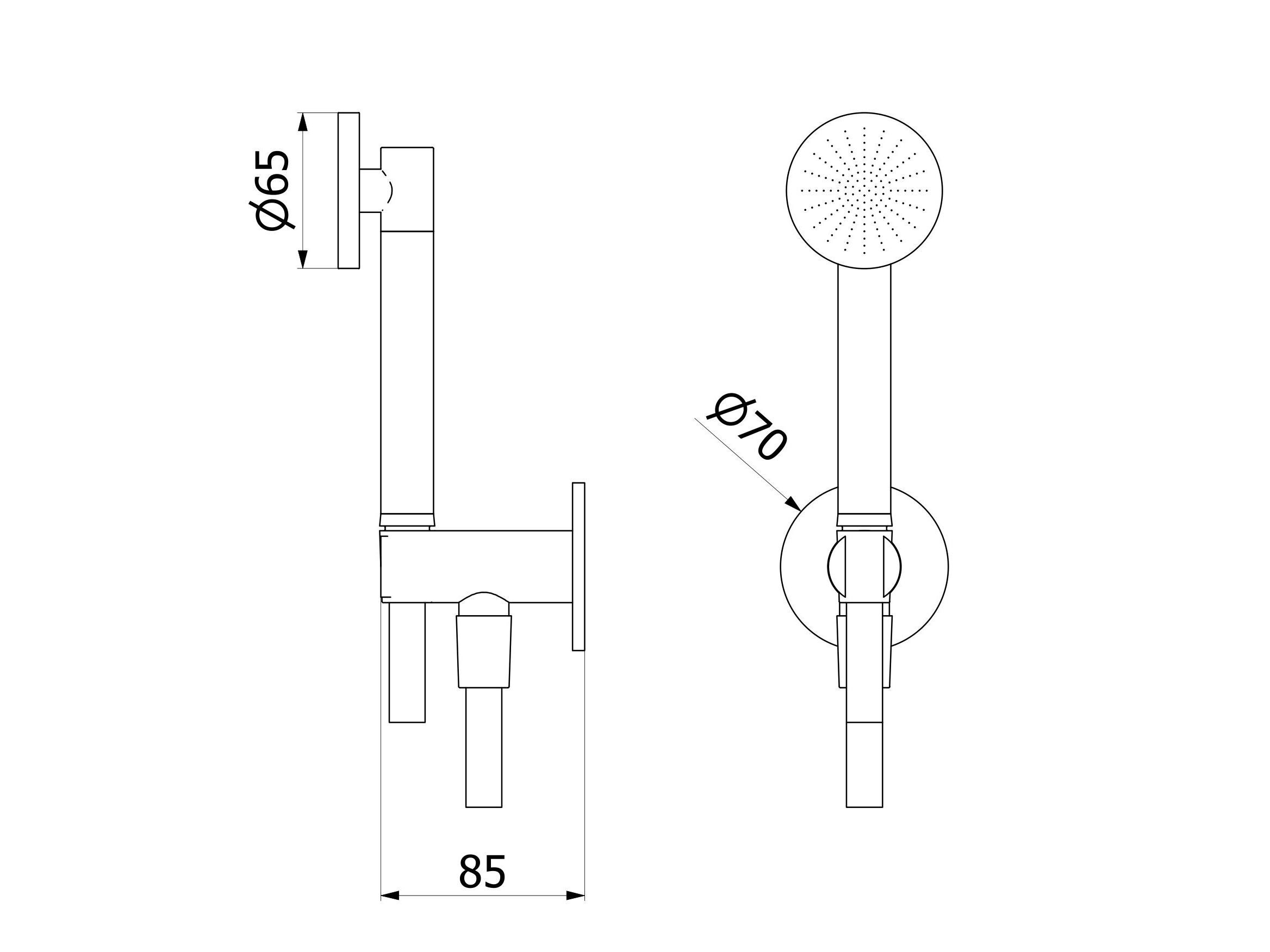 Стальной настенный ручной душ с гибким IB Shower &amp ARCH-00051359 - Вид №2