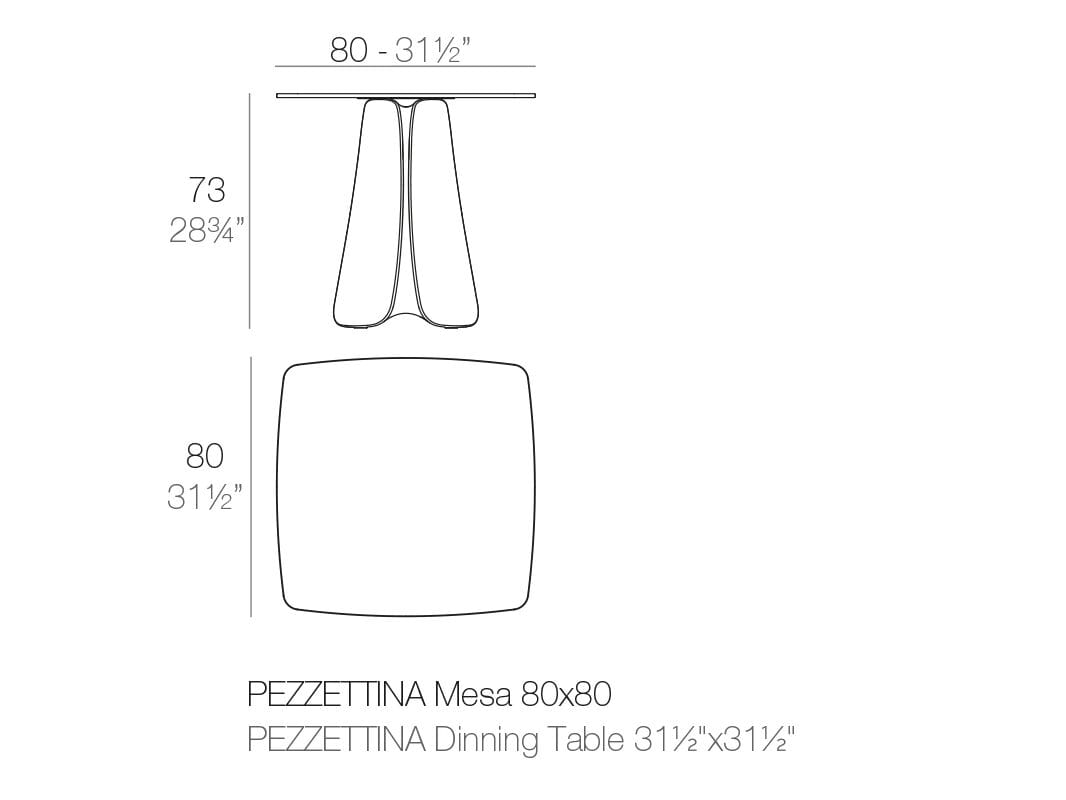 Полиэтиленовый квадратный садовый стол Vondom кусок ARCH-00047406 - Вид №3