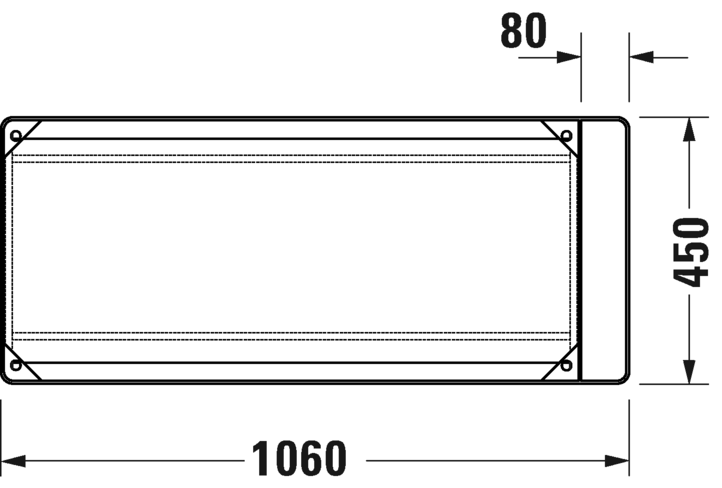 0031044600 Консоль металлическая подвесная ** DuraSquare #003104 1065 x 451 мм
Черный матовый Black Matt Duravit - Вид №3