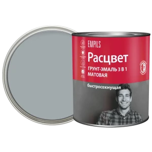 Грунт-эмаль Расцвет 3в1 по ржавчине, серый 2.7 кг 87817972