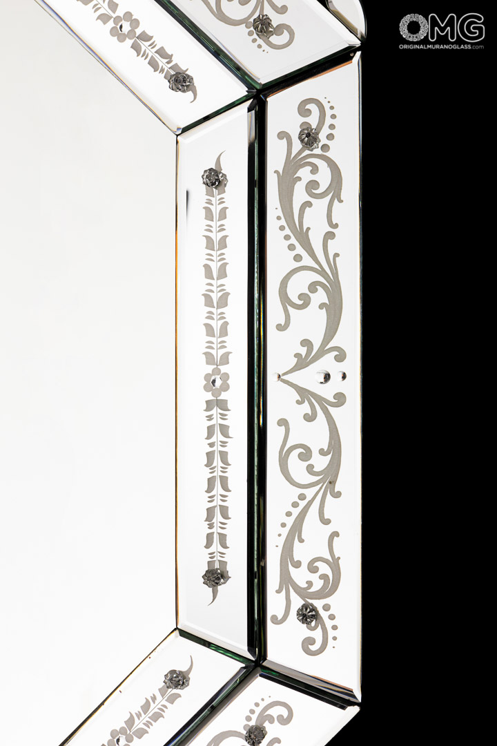 3642 ORIGINALMURANOGLASS Венецианское зеркало Октавиан - муранское стекло OMG  см  - Вид №1