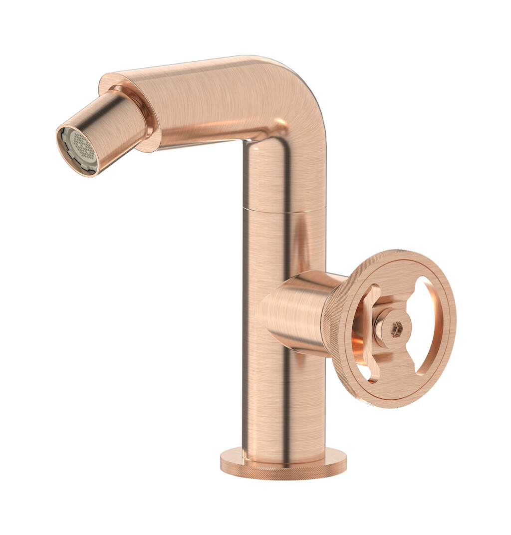 Смеситель для биде на 1 отверстие в комплекте с донным клапаном. WE ARE IB b1220sr Brushed Rose Gold Bold