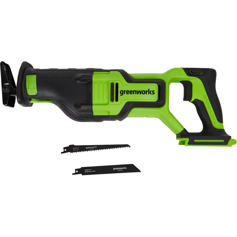 Пила сабельная аккумуляторная бесщеточная Greenworks GD24RS, 24 В Li-Ion, без АКБ и ЗУ 84916214 STLM-2178913  - Вид №4