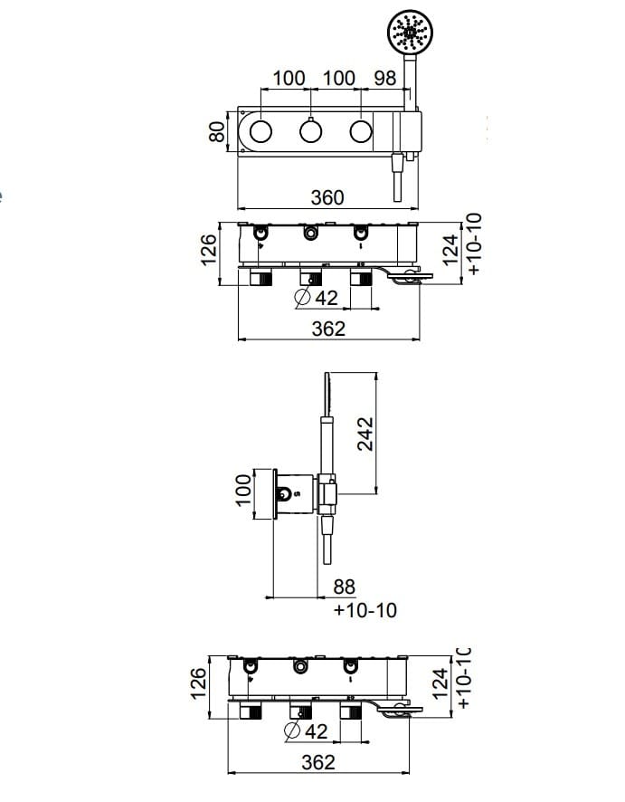 Встраиваемый термостатический смеситель для душа с ручным душем CARIMALI Q-TIME ARCH-00152997 - Вид №1
