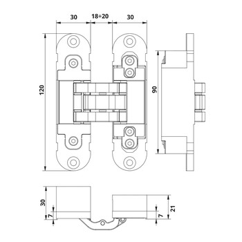 Петля скрытого монтажа Otlav INVISACTA 303 LK01-101