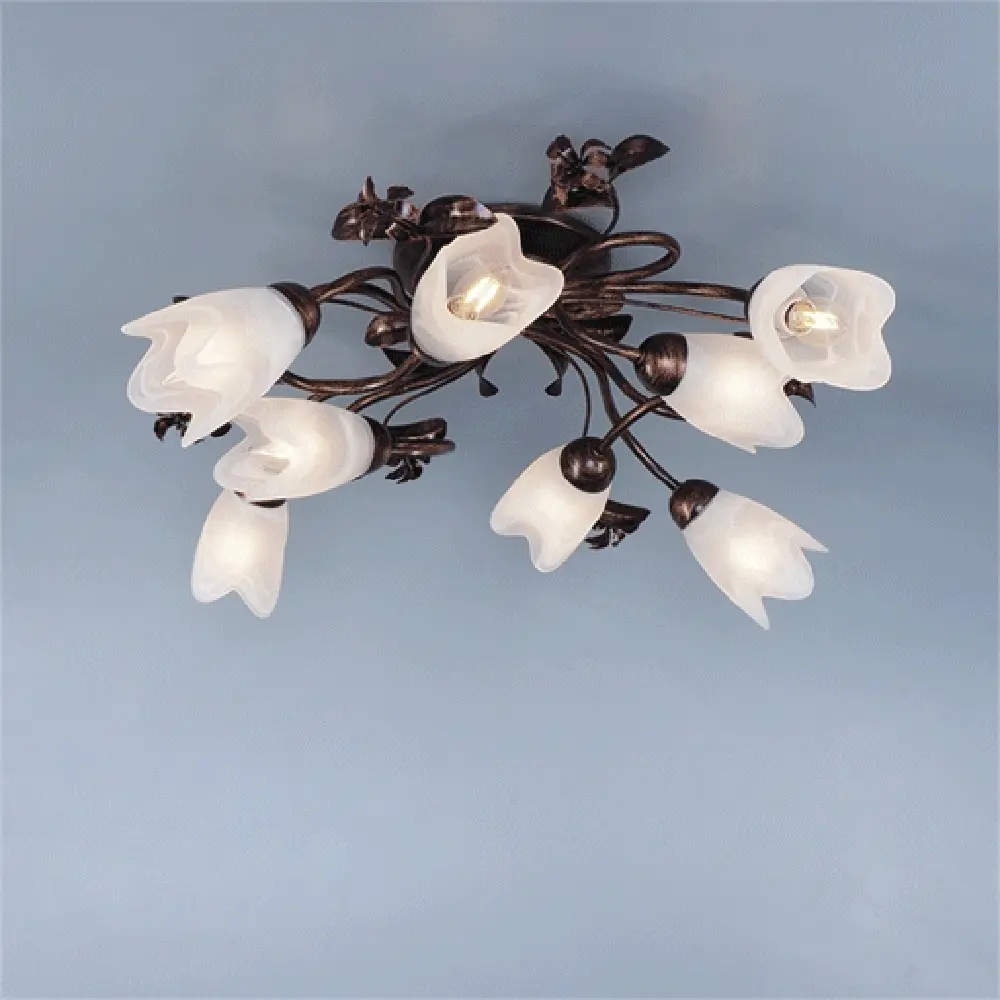 Люстра Аида 8xE14x60 Вт, металл/стекло, цвет чёрный/белый MW-Light STLM-2211276 - Вид №2