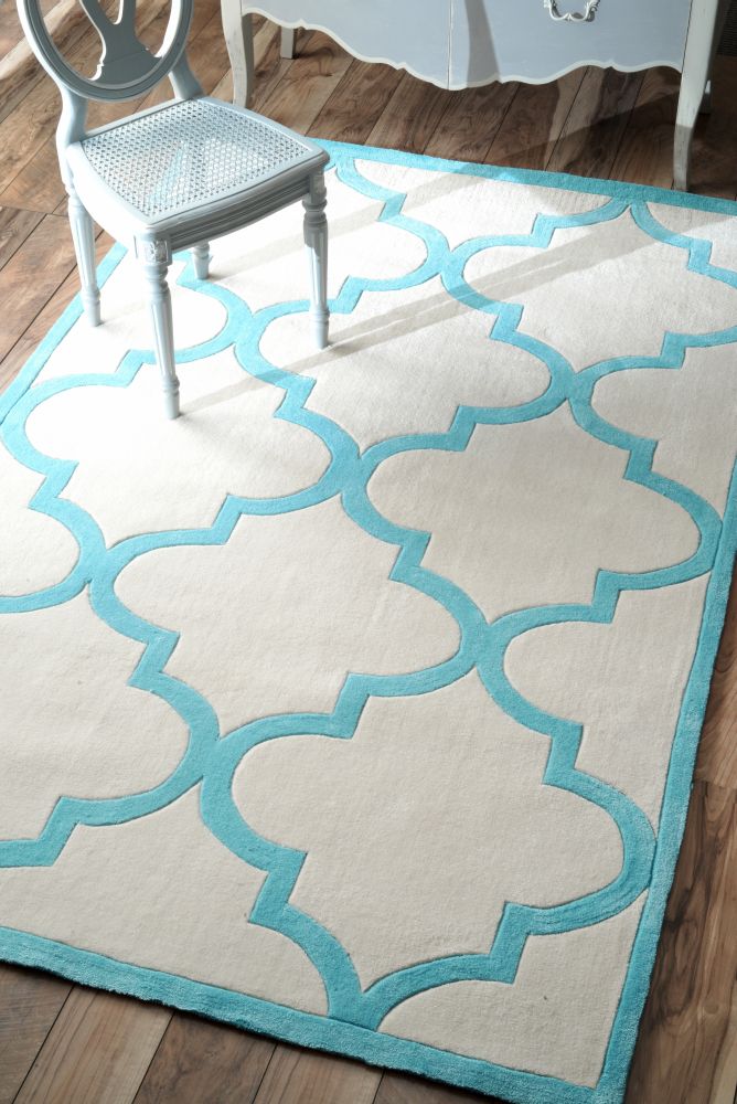 Ковер Trelli light_blue 240х330 DOLLY CAPRETS ДИЗАЙНЕРСКИЕ, ТРЕЛЬЯЖНЫЙ УЗОР 015053 Белый;голубой  - Вид №1