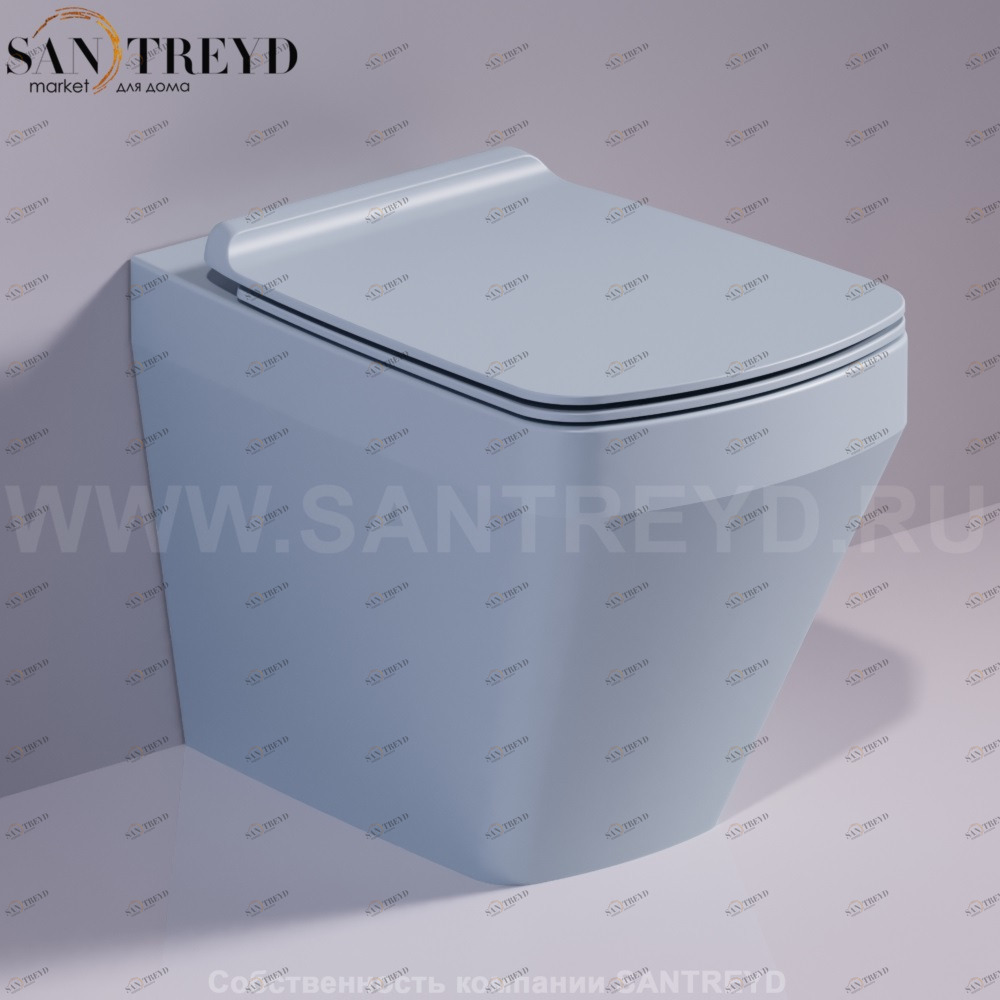 VI01TELAMATT Приставной унитаз напольный Синий Simas Baden Baden Италия