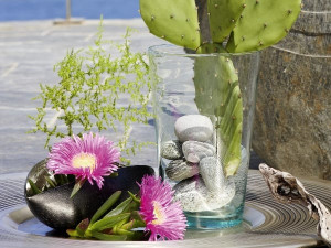 Круглая стеклянная ваза