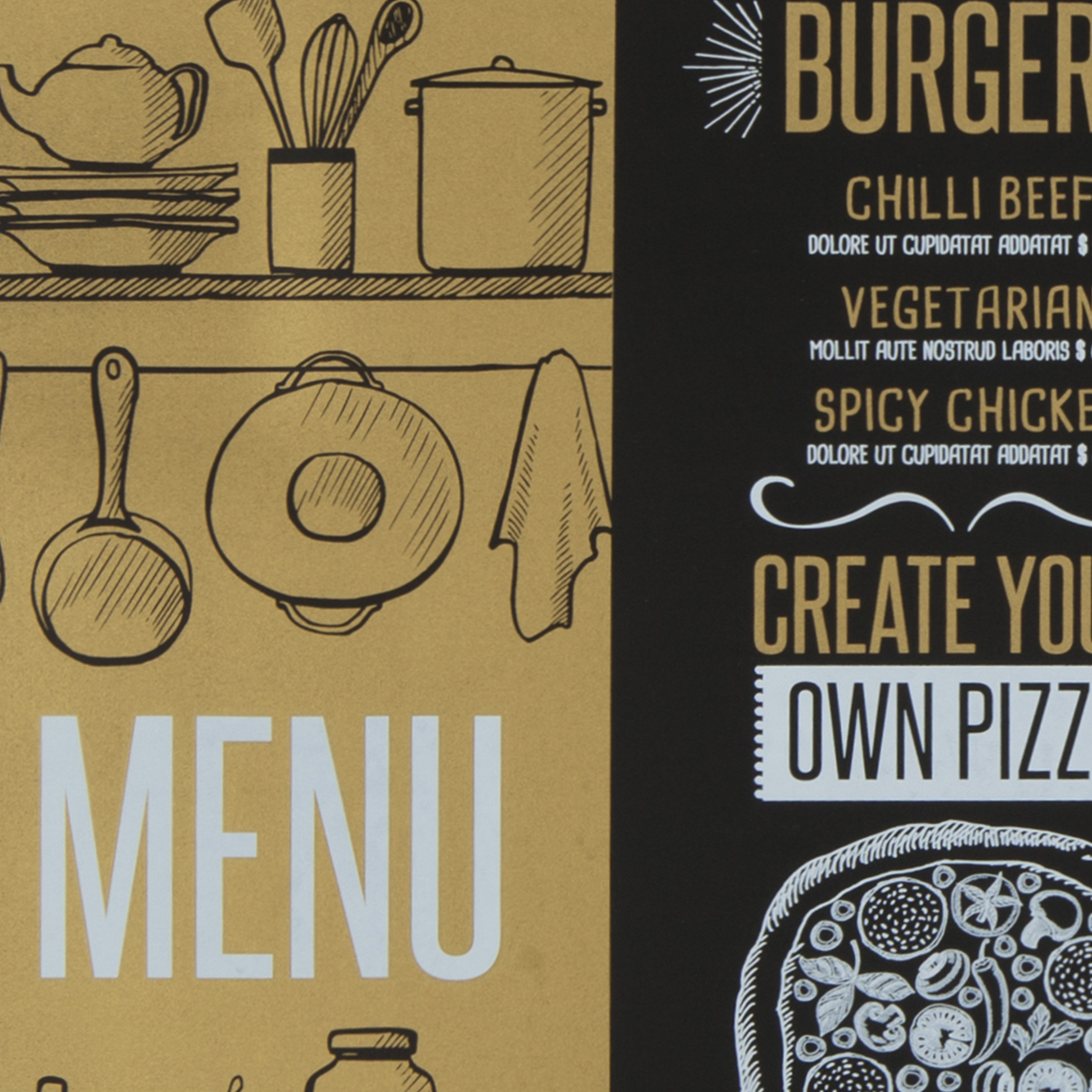 89070891 Салфетка сервировочная Меню 43.5x28.5 см бронзовая STLM-0077960 Santreyd  - Вид №1