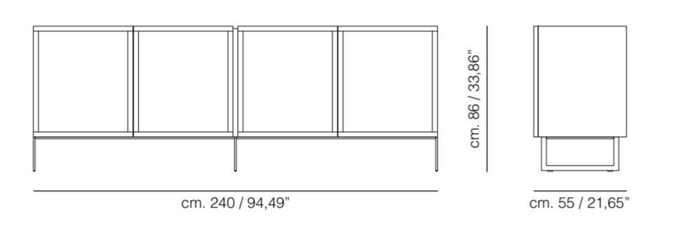 Шкаф из шпона и бетона с распашными дверями Mantellassi 1926 Tury ARCH-00146334 - Вид №9