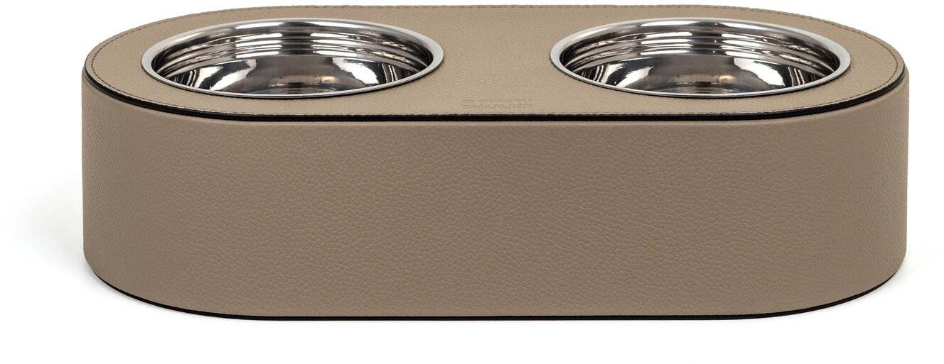 Миска для домашних животных - 43X21,5X8,5 см / зернистая кожа_coffee