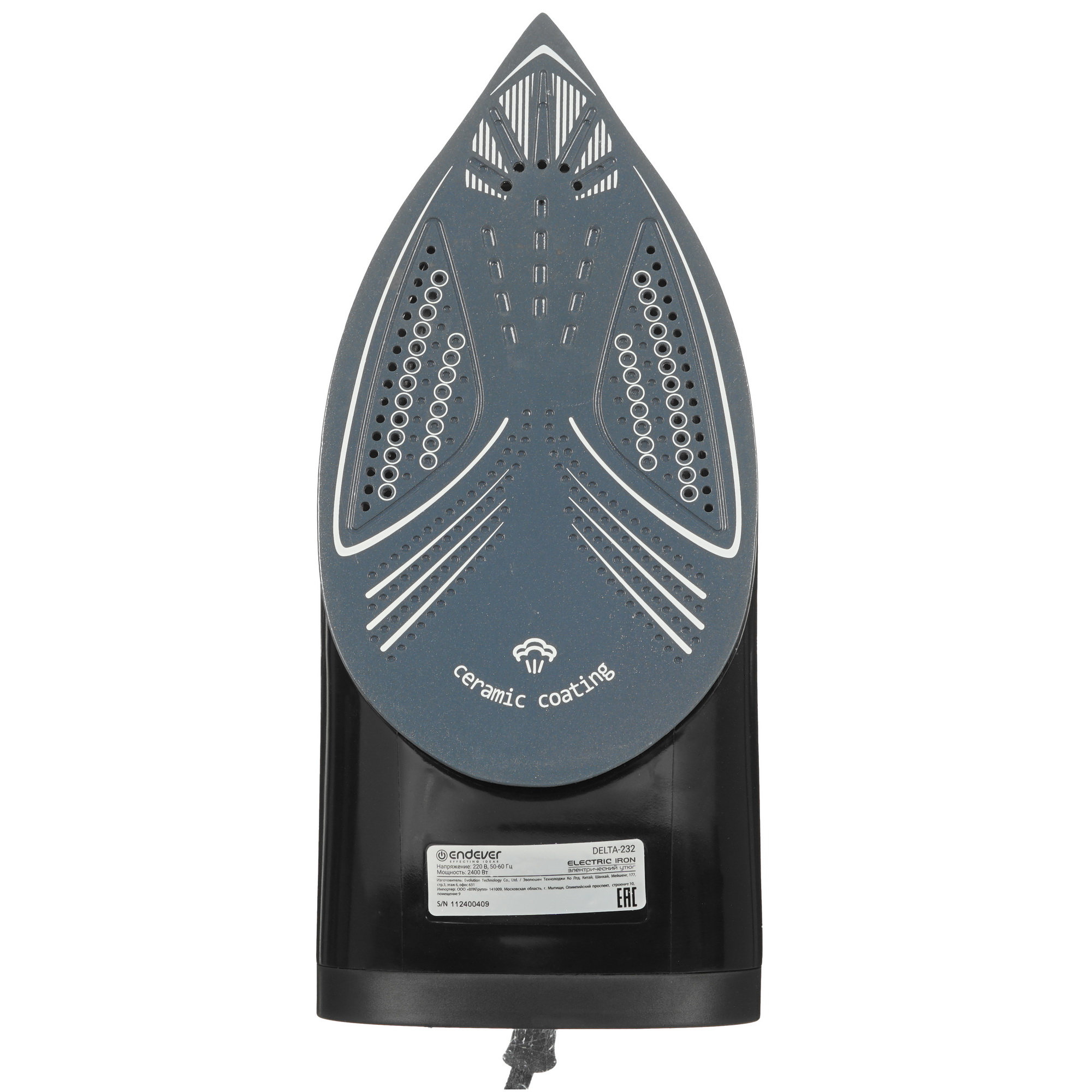 9225636 Утюг Endever DELTA-232 черный KROMAX STDN-0102886 - Вид №3