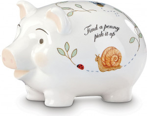 10545727 Lenox Копилка детская Lenox "Бабочки на лугу.Поросёнок" 16,5см Фарфор