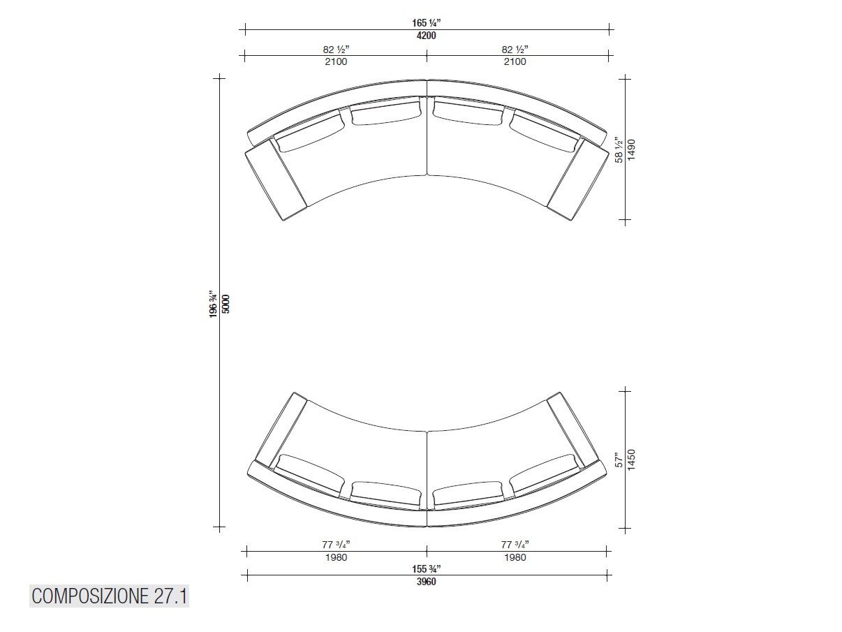 Кожаный диван с полуостровом Lema Venise ARCH-00001213 - Вид №20
