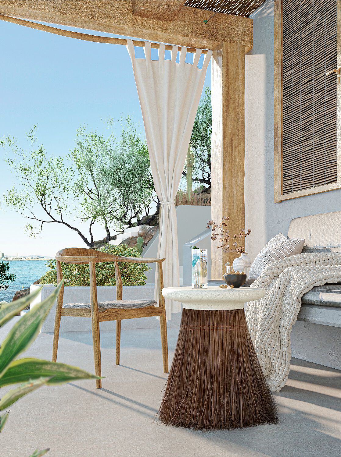 Бетонный низкий круглый журнальный столик URBI et ORBI Medius Terra ARCH-00030587 - Вид №3