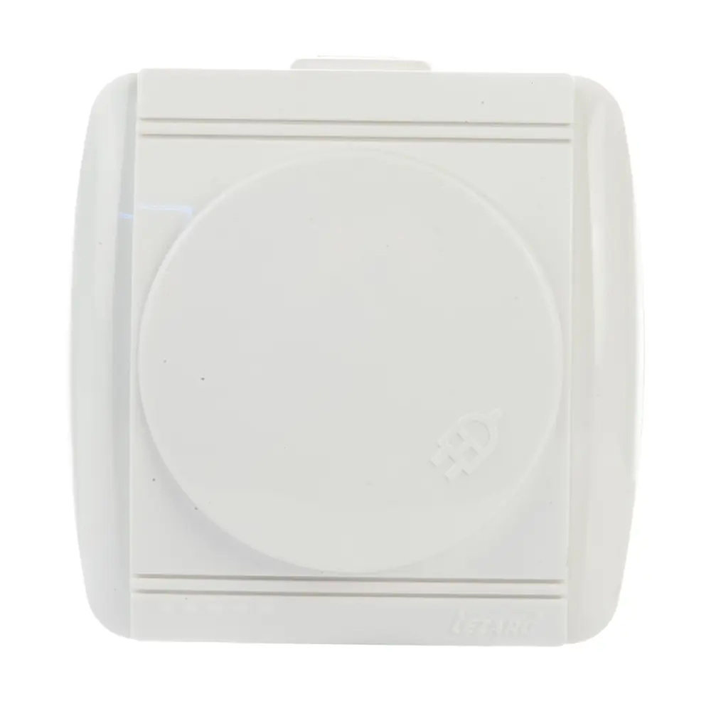 Розетка керамическая Lezard Nata с заземлением крышка цвет белый STLM-2195164