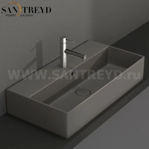 IN072AT Подвесная раковина настенная прямоугольная Ceramica Globo T-EDGE серая
