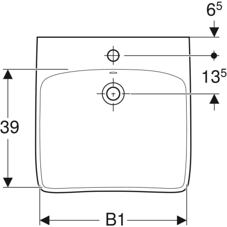 258567000 Раковина Geberit Renova Comfort, безбарьерная Geberit  - Вид №2