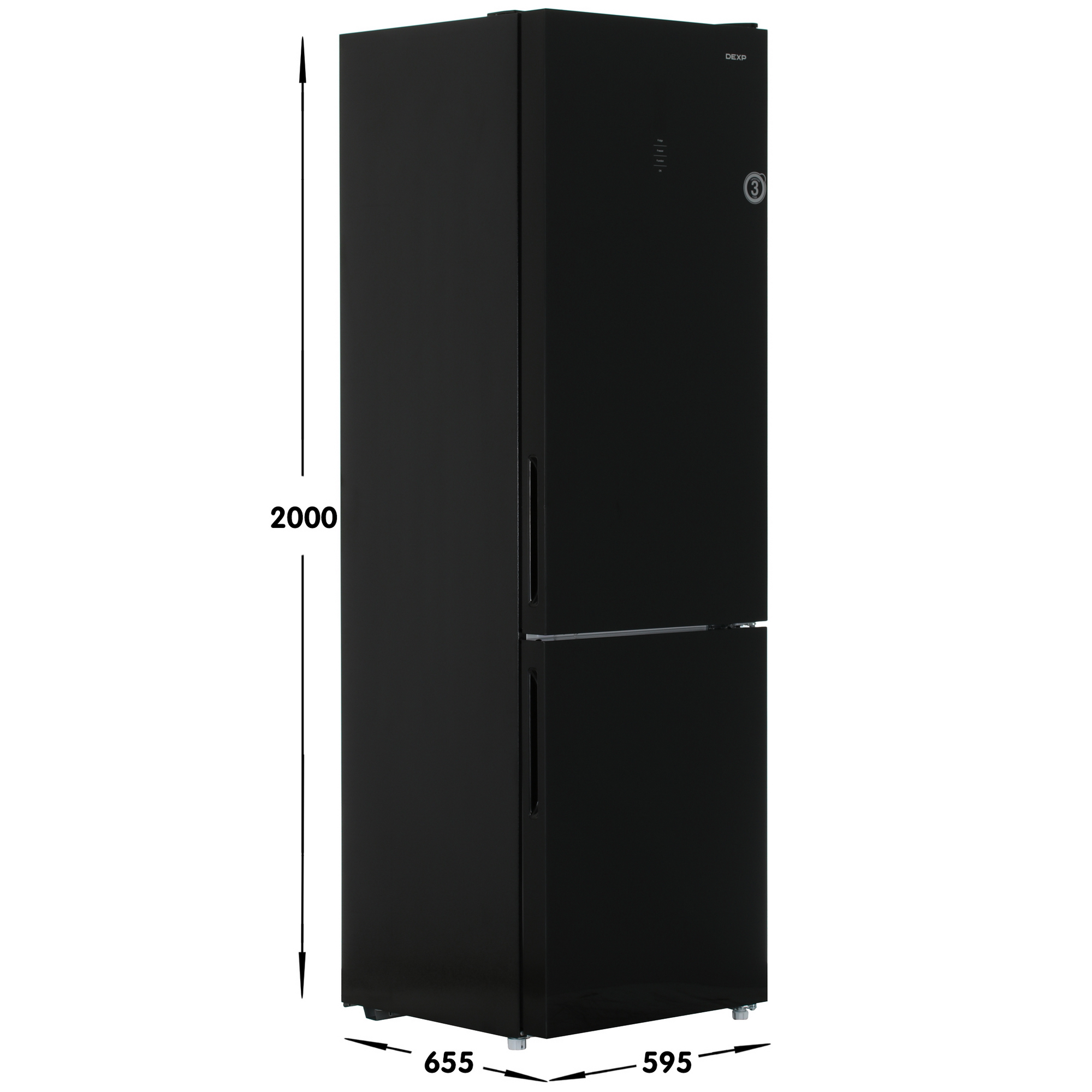 9136760 Холодильник с морозильником DEXP RF-CN350DMG/S черный STDN-0070037  - Вид №6