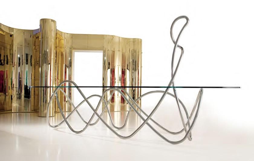 edra Стол из нержавеющей стали и хрусталя  Car010  - Вид №2