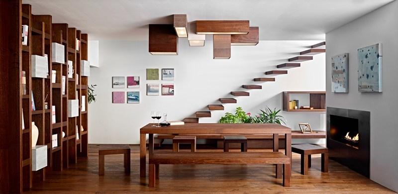 Fiemme Tremila Настенный книжный шкаф из дерева Disegnodilegno sun-id-1374997 - Вид №1