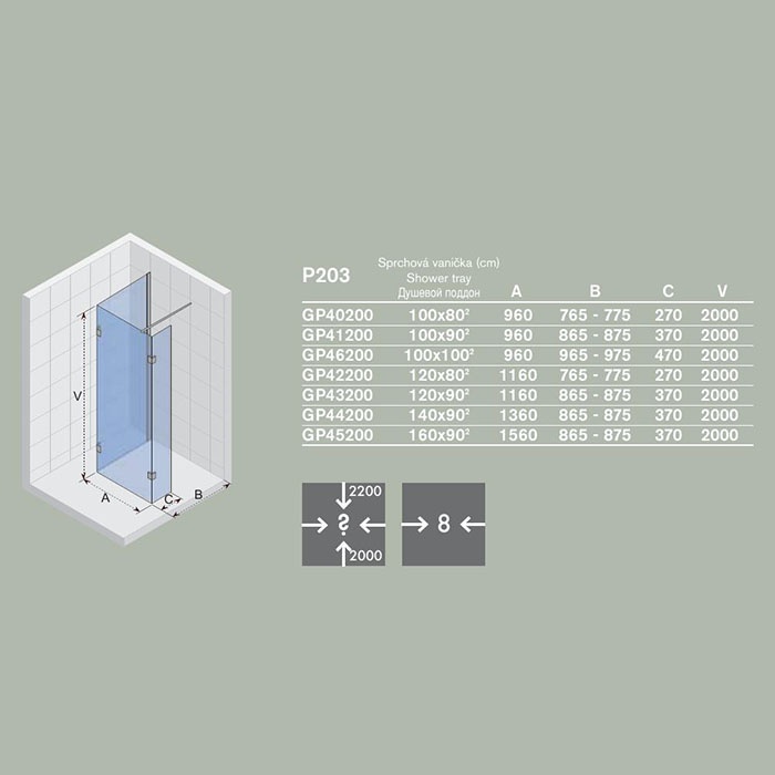 GP46200 Неподвижная стенка Riho Polar Santreyd - Вид №2