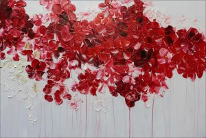 Картина на холсте 100х150 см "Красные цветы" EVENHOME КАРТИНЫ МАСЛОМ 130079 Красный;серый