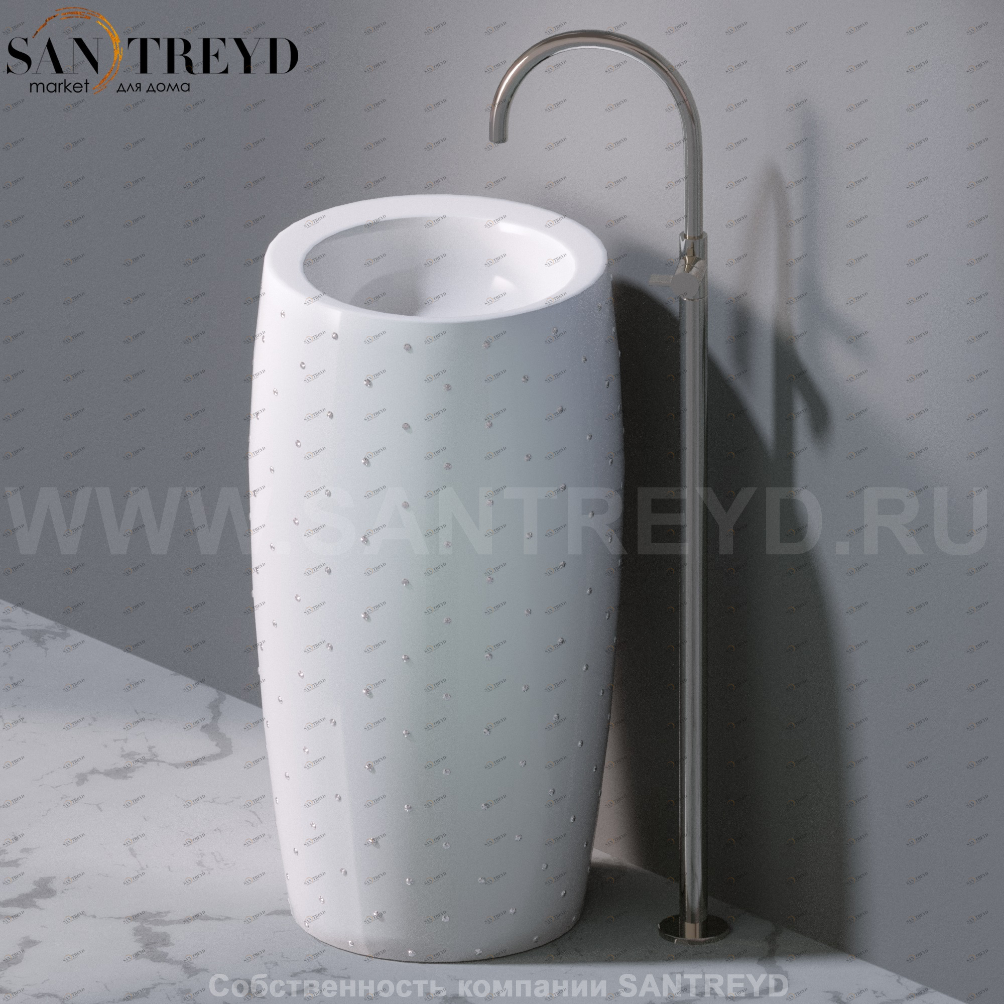 L100T0R0VT.100SW Напольная раковина стоящая круглая A. e T. Italia SPOT AeT ITALIA TOTEM