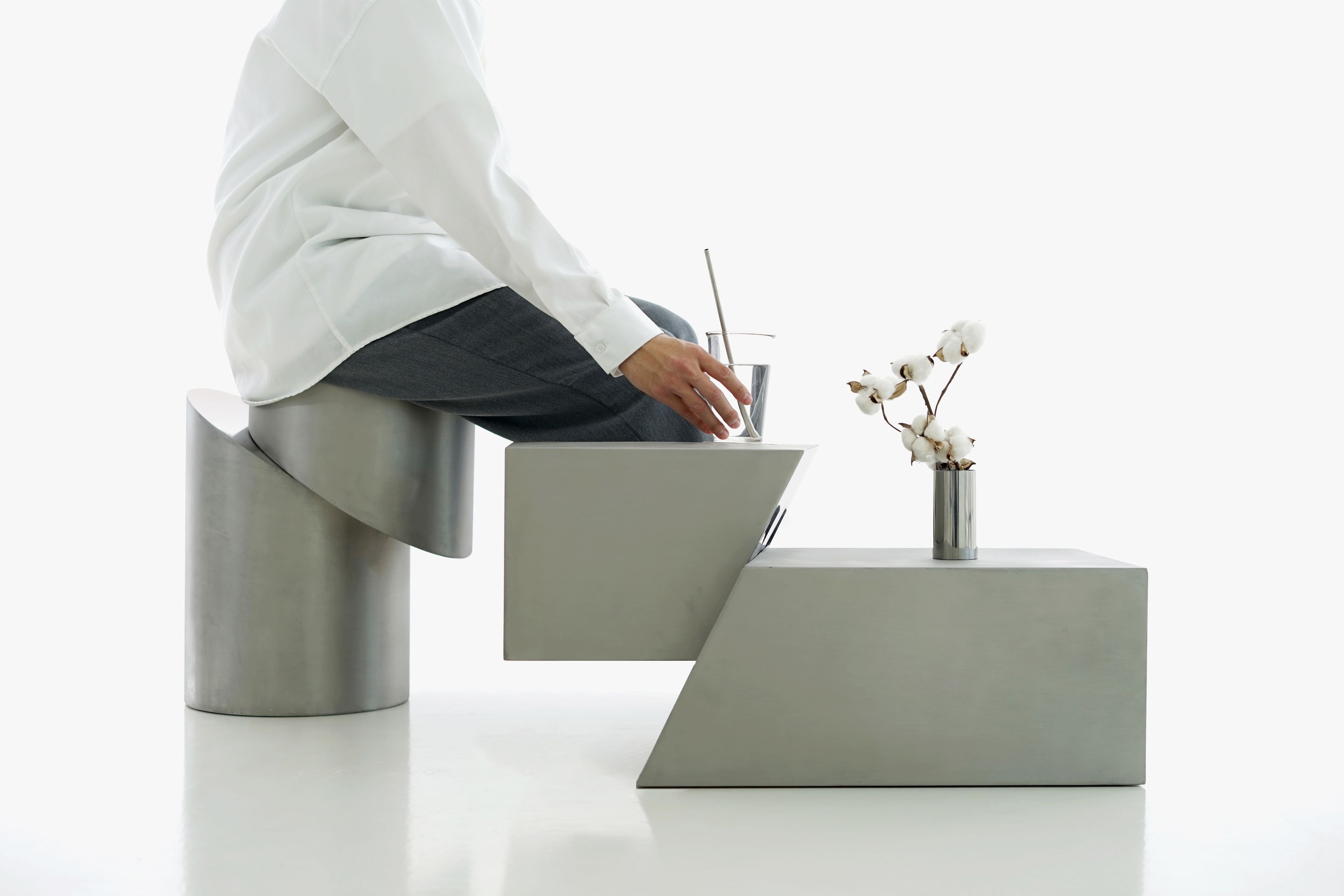 Низкий журнальный столик из нержавеющей стали Movimento Gallery SLICE ARCH-00120337 - Вид №15