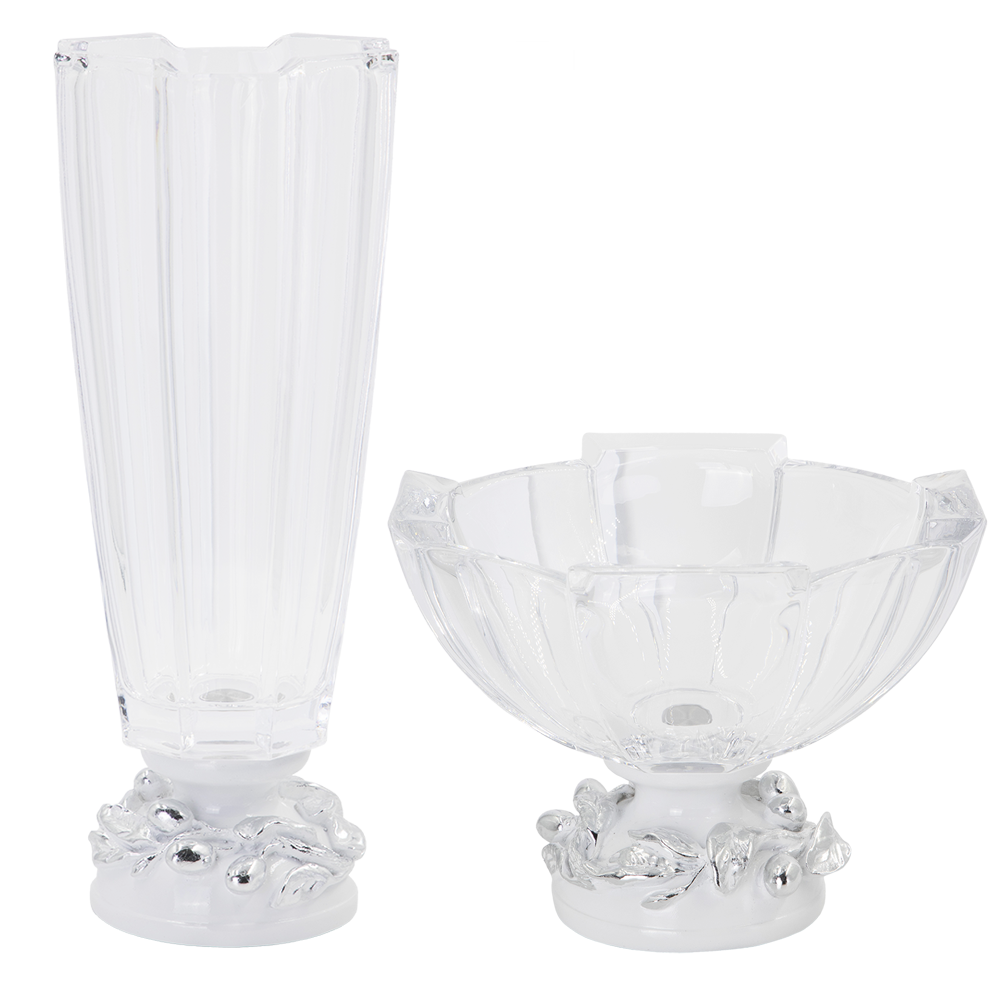 52106+52107 Фруктовница и ваза Oliva Branch Silver BOGACHO  - Вид №9