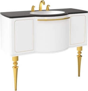 GZ0120.00.BBA+GZ120 Нижний модуль с раковиной бел. золото Creavit 