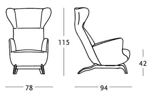 Кресло bergere, обитое тканью или кожей Zanotta Carlo Mollino CM 2020 ARCH-00061197 - Вид №4