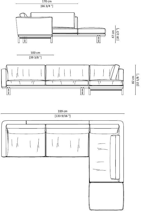 Paolo Castelli Угловой диван из кожи с шезлонгом Dromo sun-id-1388306 - Вид №1
