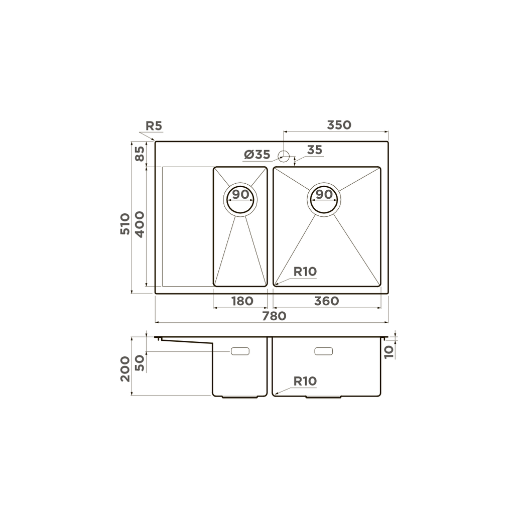 Кухонная мойка Akisame 78-2 GM-L OMOIKIRI 4973101 - Вид №5