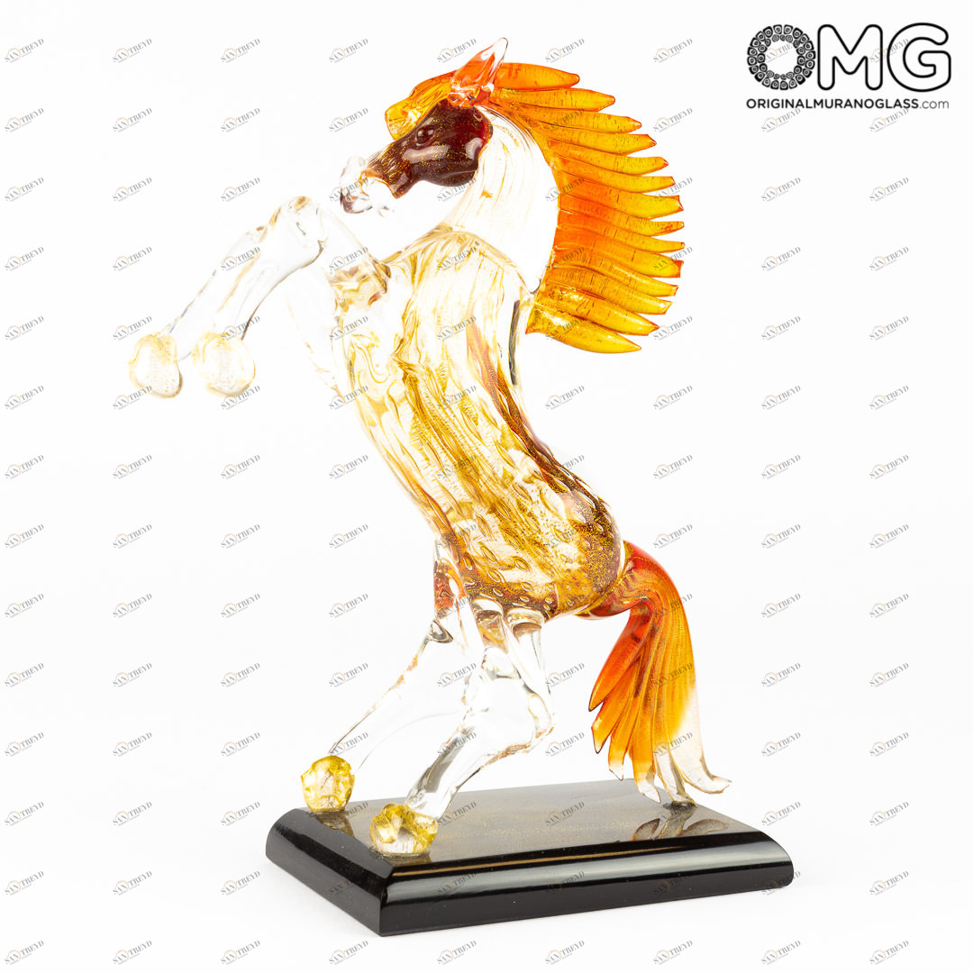 3590 ORIGINALMURANOGLASS Скульптура Лошадь Спирит - муранское стекло OMG  см 
