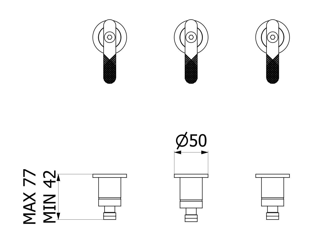 Встраиваемый смеситель для душа с 3 отверстиями IB Bold ARCH-00129314 - Вид №24