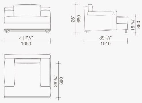 Lema Кресло из ткани на колесиках Aberdeen sun-id-1384195 - Вид №5