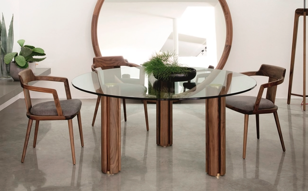 Стол  PORADA QUADRIFOGLIO CRYSTAL TONDO 3 Eighteen