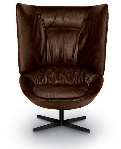 arflex Кресло Wing из кожи с 4-мя спицами и высокой спинкой Ladle sun-id-1374660 - Вид №1