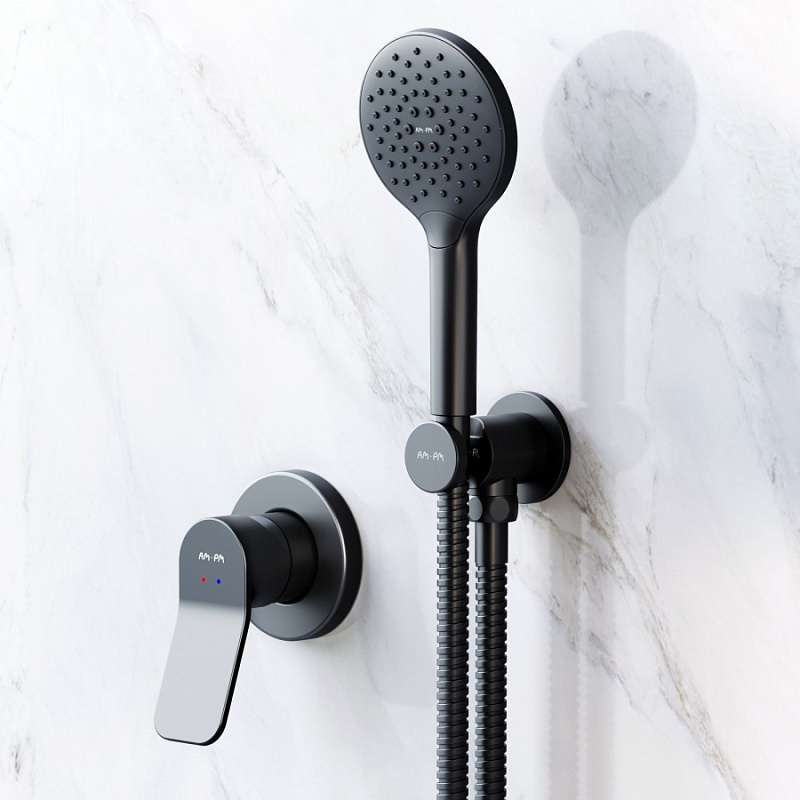 FB85A2H022 набор: см-ль д/душа душевой набор ( ручн.душ 120 мм 3 режима) шланговое присоед AM.PM X-Joy  - Вид №1