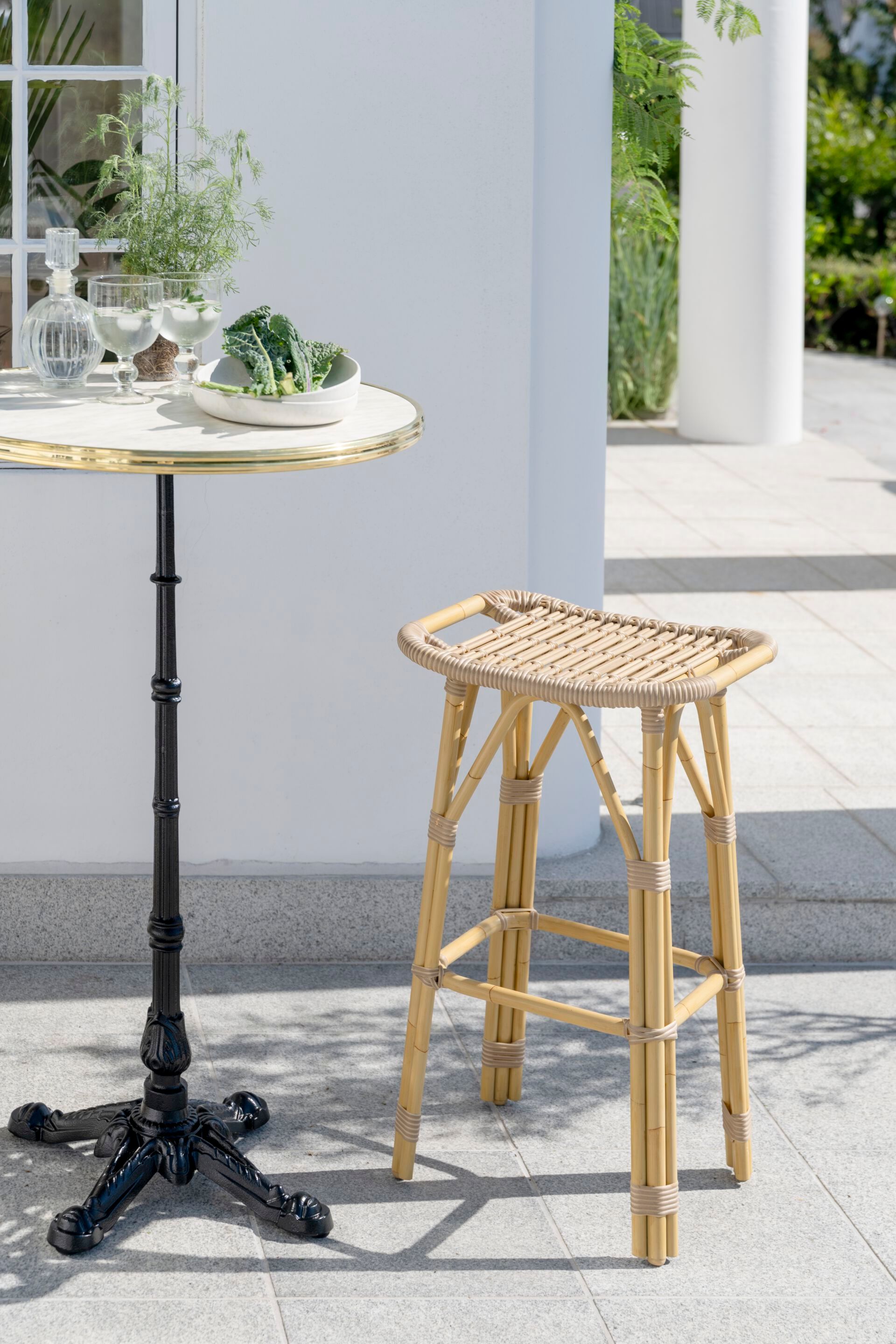 Высокий стул из Алу-ротанга и ArtFibre с подставкой для ног Sika Design Exterior ARCH-00117705 - Вид №1